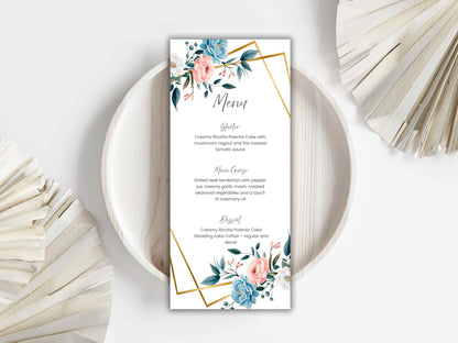 Wedding Invitation Bundle, RSVP, Thank You Card, Table Card, Menu Card, Reception Card, Details Card. WI238