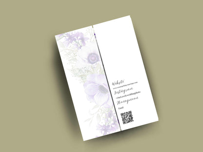 Elegant Purple Floral Wedding Invitation Template | Editable Printable Invite | Save the Date Card | Modern Romantic Wedding. WI168