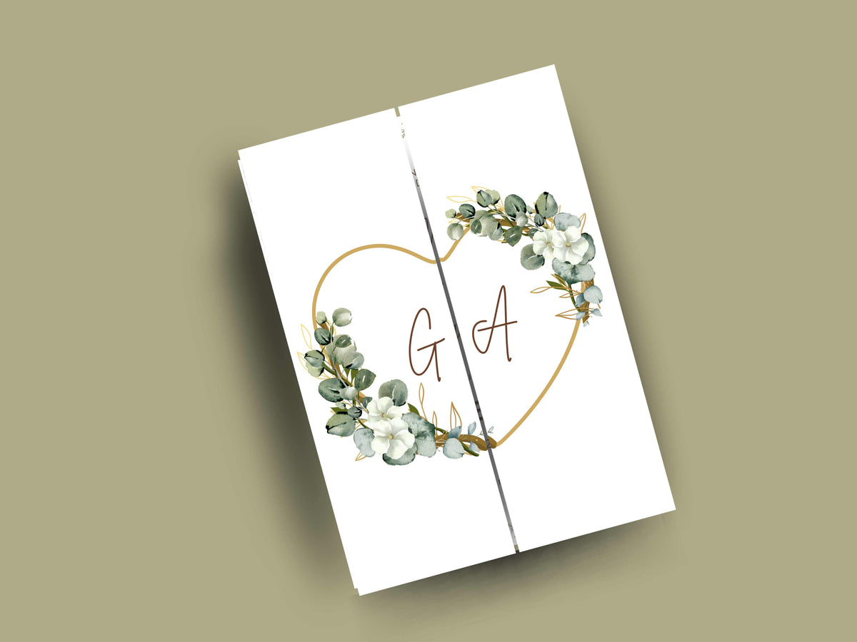 Elegant Greenery Wedding Invitation Template | Modern Eucalyptus Wedding Invite Itinerary & Details Card | Printable Digital Download.WI166