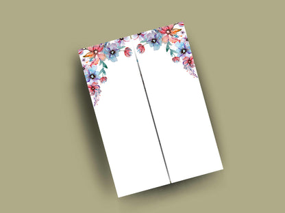 Elegant Floral Wedding Invitation Template | Printable Digital Invite | Modern Wedding Timeline & Details Card. WI167