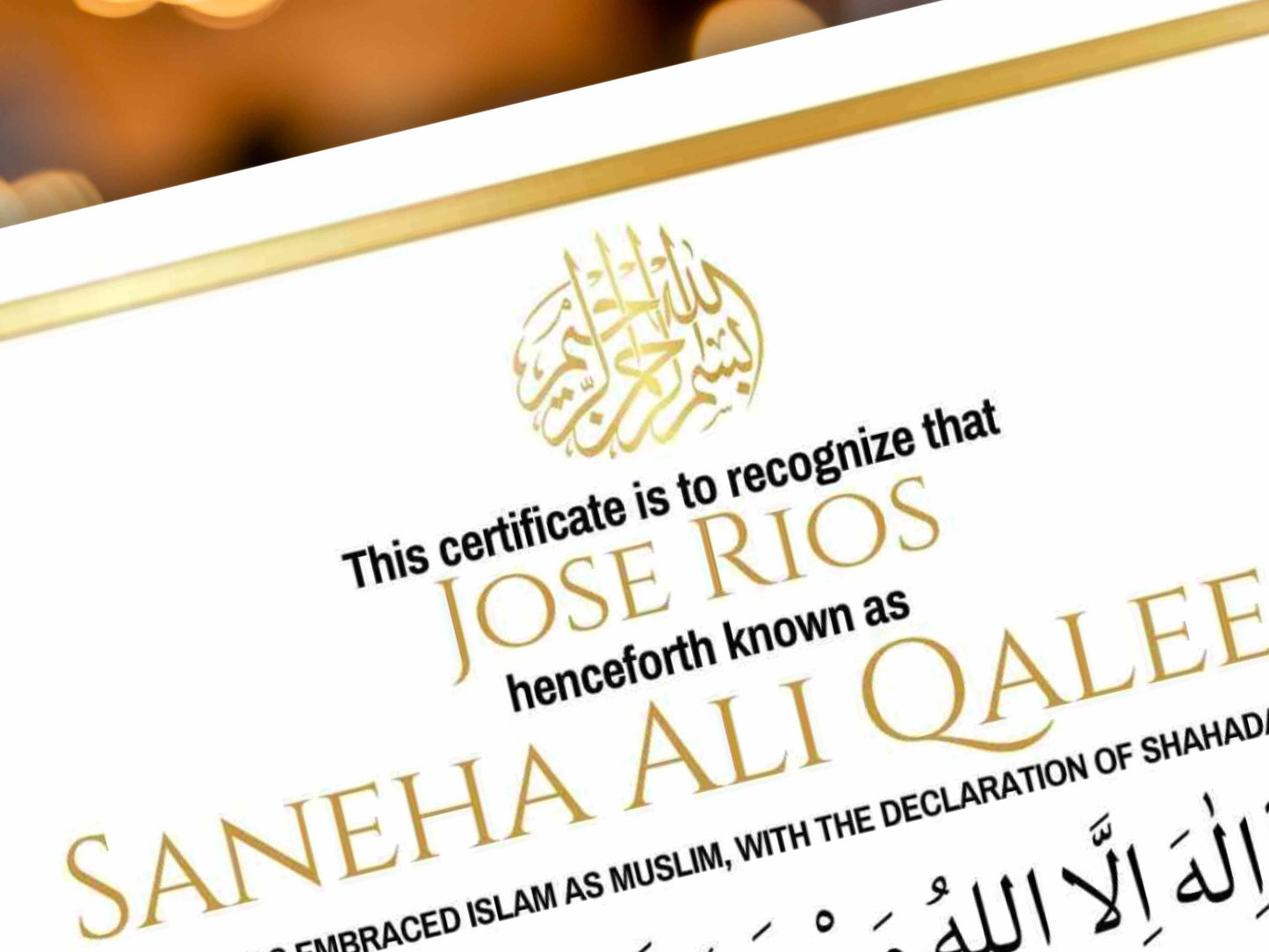 Conversion Certificate, Muslim Conversion Certificate, Shahada Certificate, Convert Certificate, Editable, Printable, Instant Download. CC3