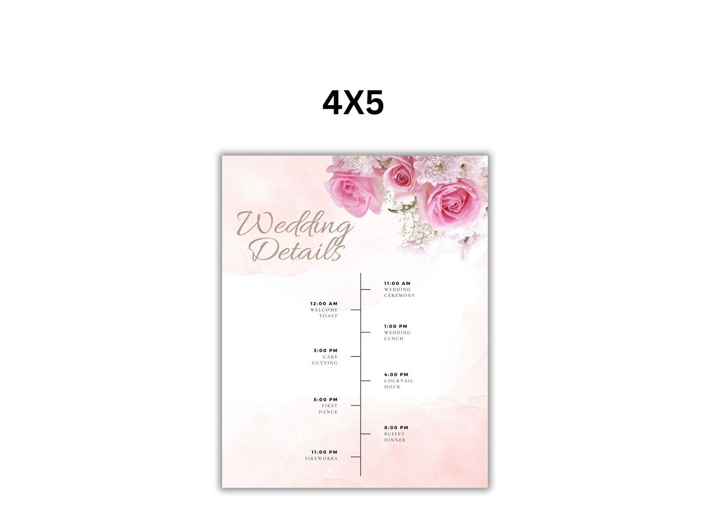 Blush Floral Wedding Invitation Set, Pink Roses Wedding Invite Template Bundle, Printable Wedding Invite, Editable Template. WT44