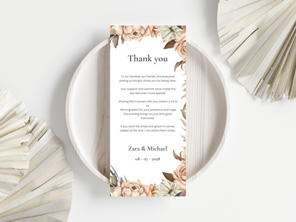 Wedding Invitation Bundle, RSVP, Thank You Card, Table Card, Menu Card, Reception Card,  Details Card. WI220