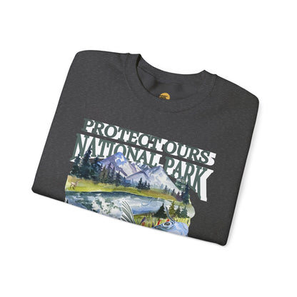 Nature Lover's Crewneck Sweatshirt - Protect Our National Park, Gift for Hikers, Eco-Friendly Apparel, Outdoor Adventure Clothing