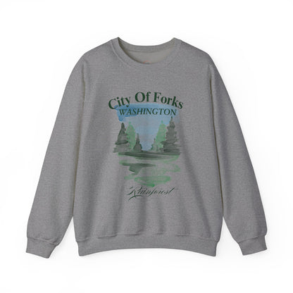 City of Forks  Sweatshirt  Forrest Crew Neck Sweatshirt