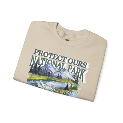 Nature Lover's Crewneck Sweatshirt - Protect Our National Park, Gift for Hikers, Eco-Friendly Apparel, Outdoor Adventure Clothing