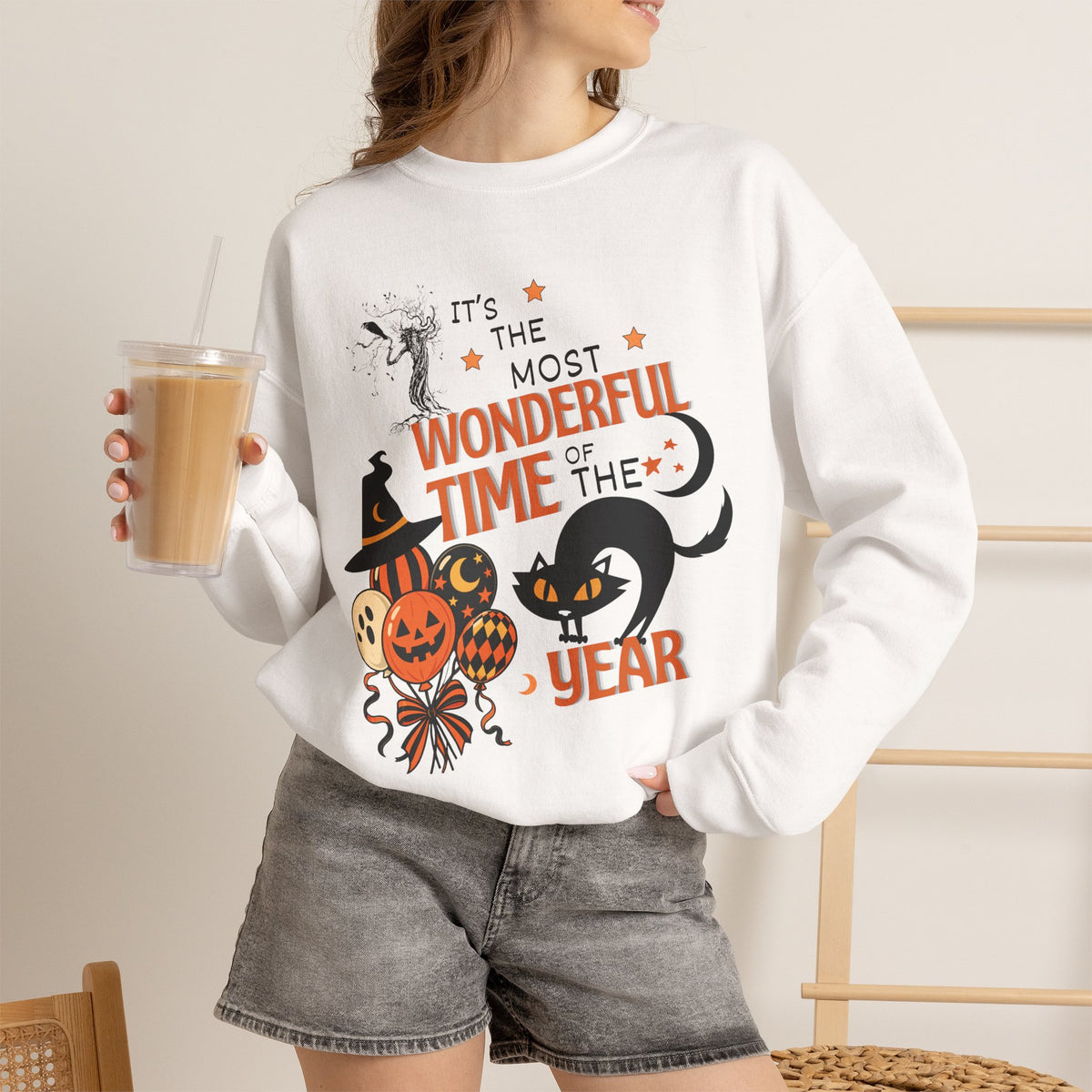 Halloween Sweatshirt — "It's the Most Wonderful Time of the Year" Cozy Crewneck