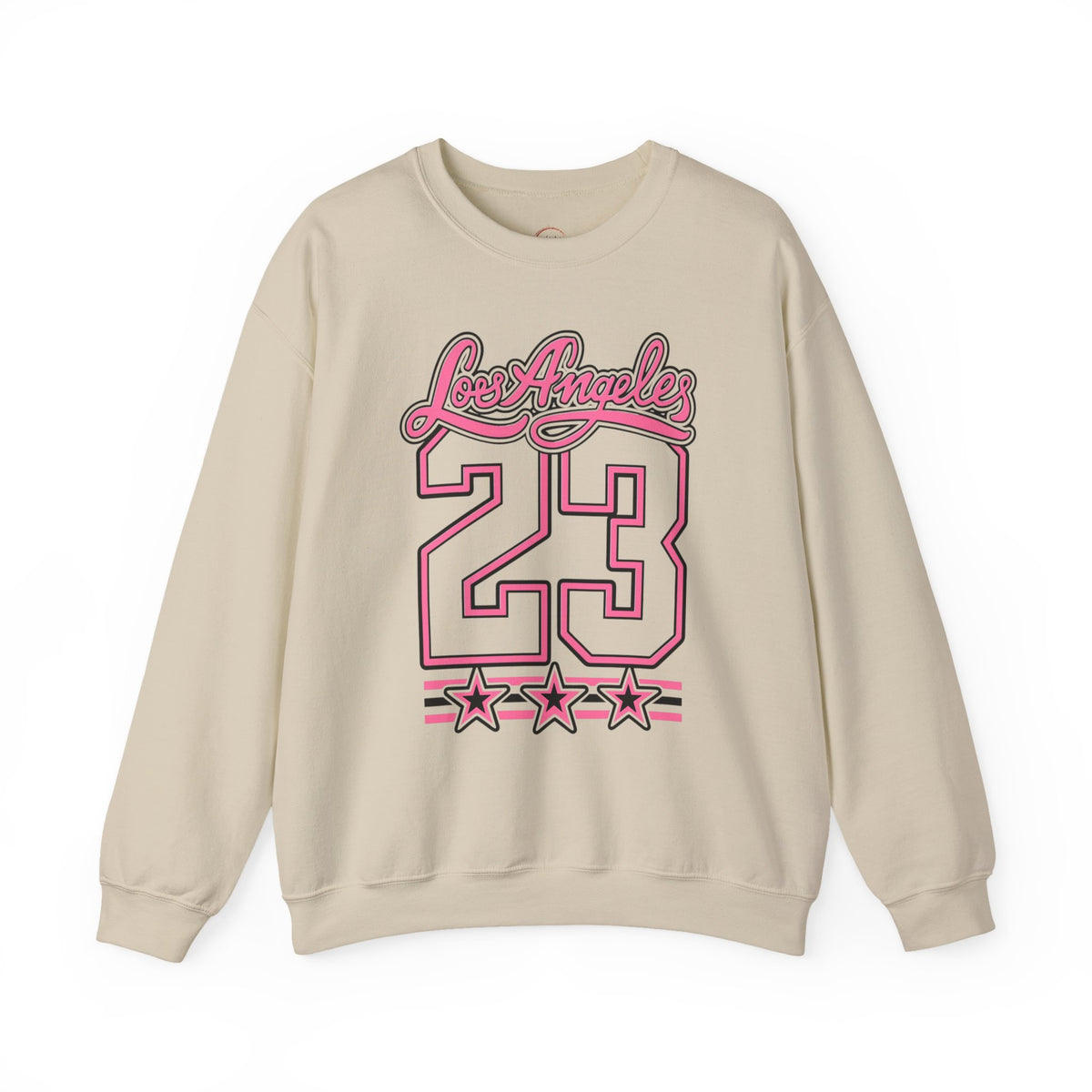 Los Angeles 23 Retro Crewneck Sweatshirt — Pink Varsity Style
