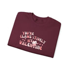 Cat Bow Valentine Unisex Sweatshirt, Claws-itively Adorable Gift, Funny Valentine's Day Jumper, Cute Kitty Lover Top, Heart Design Pullover,