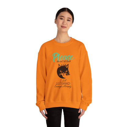 Please Do Not Disturb Cat Unisex Crewneck Sweatshirt