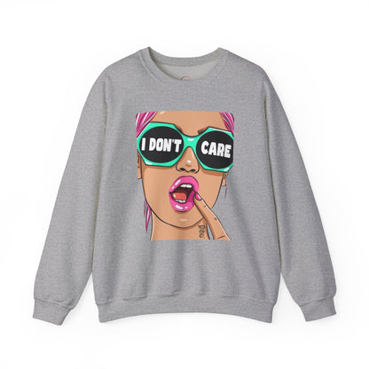“I Don’t Care” Pop Art Crewneck Sweatshirt