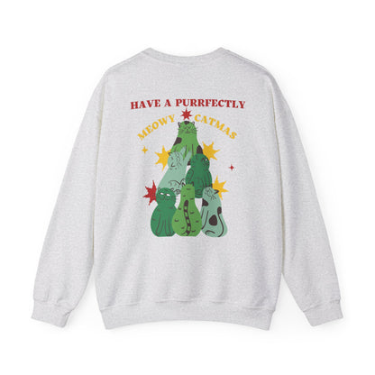 Have a purrfectly Meowy Catmas Unisex Crewneck Sweatshirt