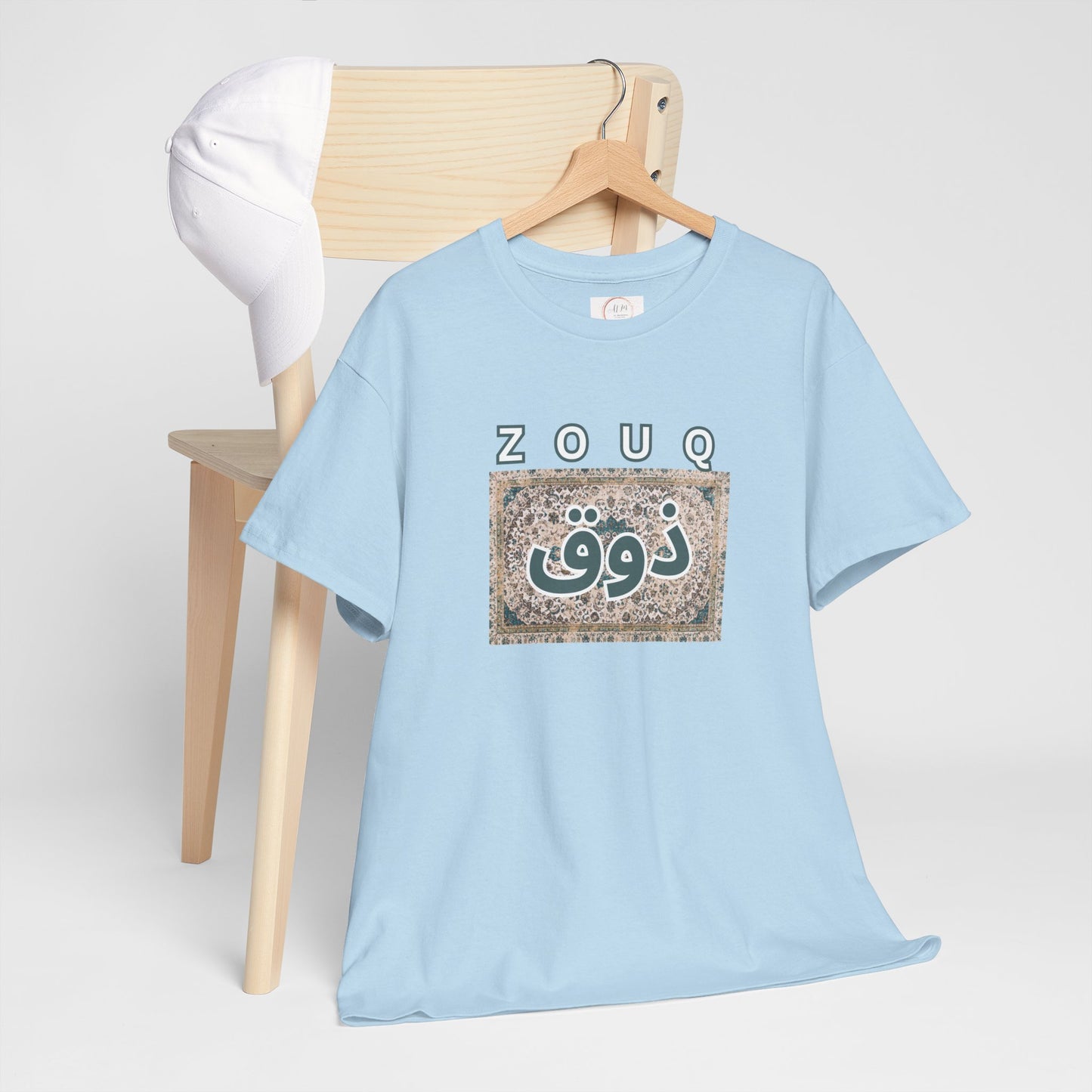 Zouq Arabic Graphic Tee — "ZOUQ / ذوق" Vintage Mosaic Design