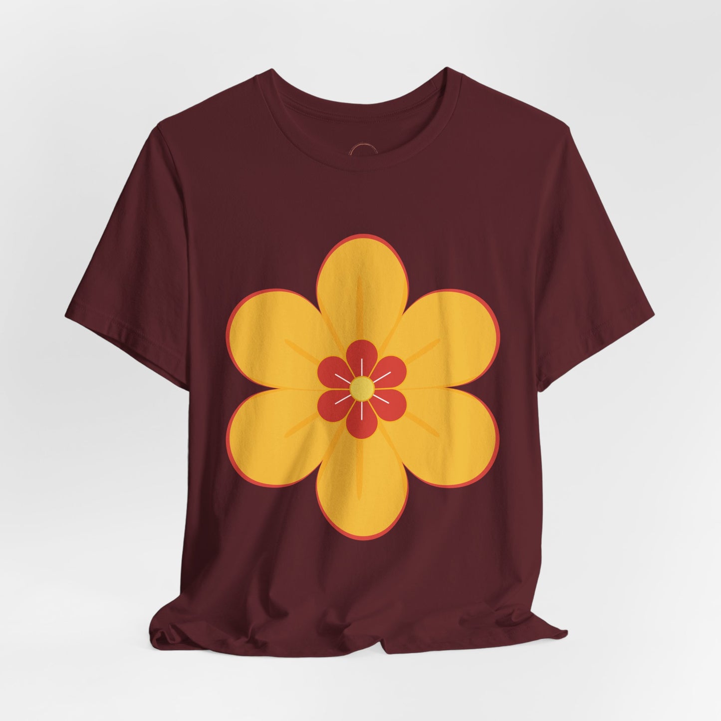 Retro Orange Flower Tee | 70s Floral Graphic T-Shirt