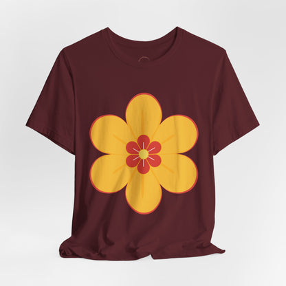 Retro Orange Flower Tee | 70s Floral Graphic T-Shirt
