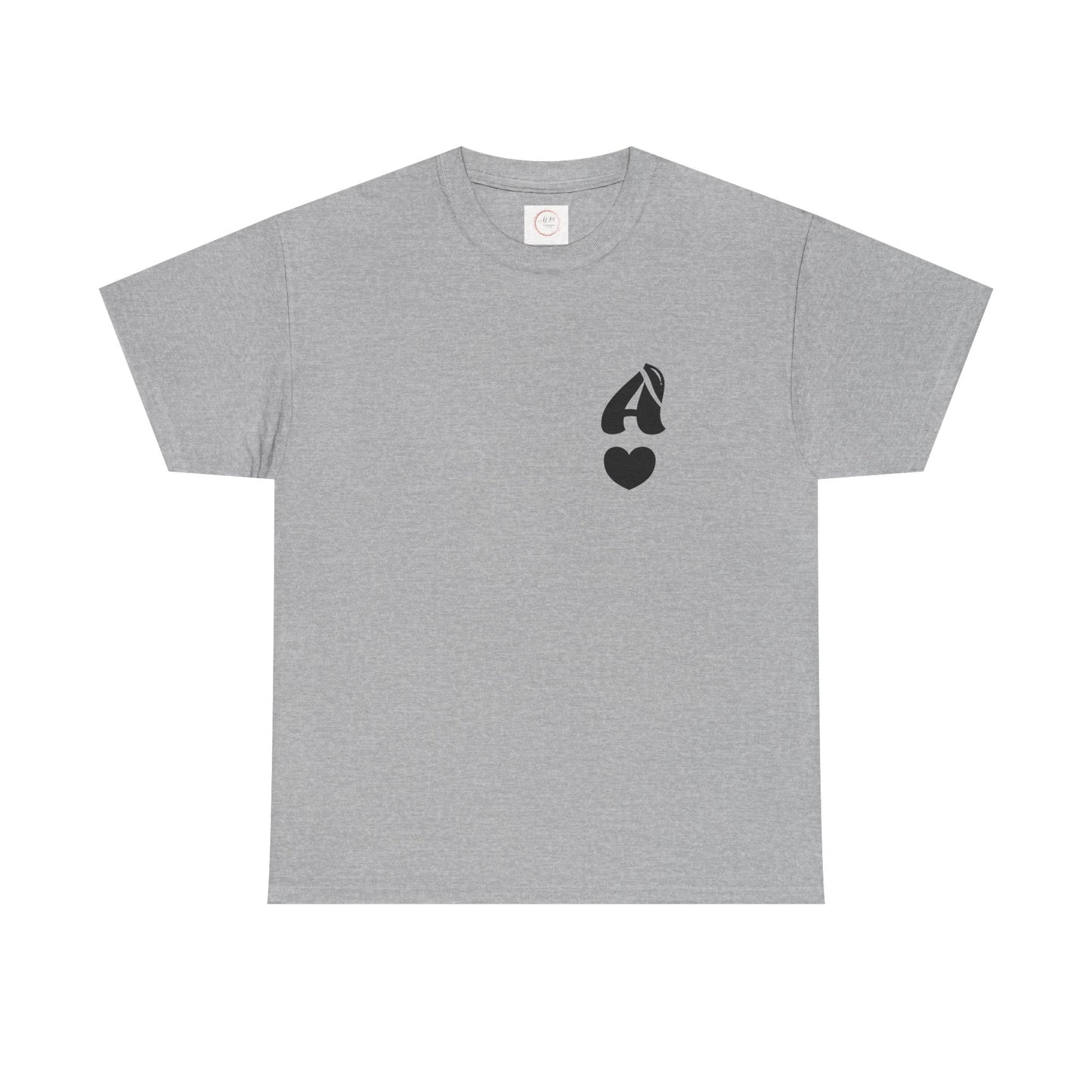 Initial Heart Tee — Minimalist 'A' Monogram T-Shirt