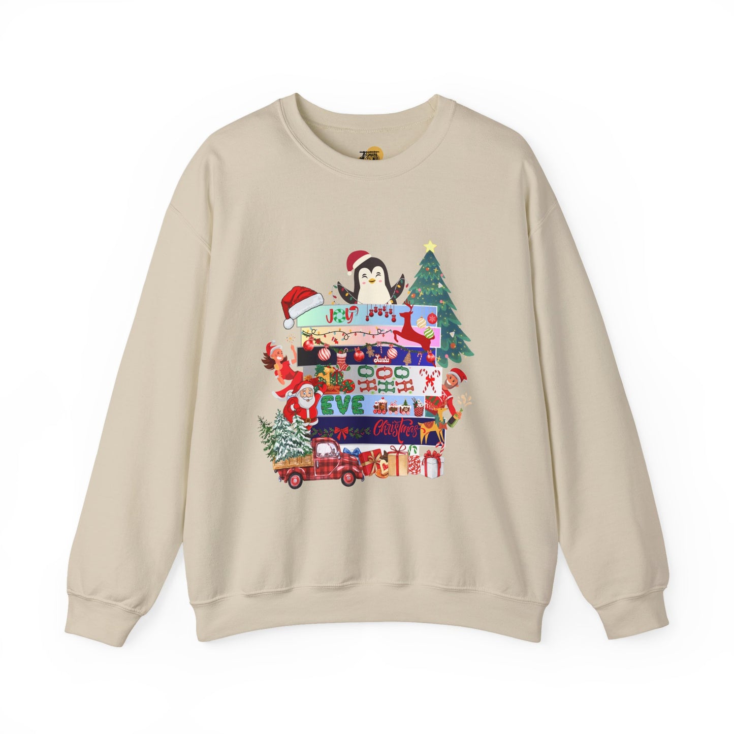 Festive Penguin Crewneck Sweatshirt, Winter Clothing, Holiday Gift, Cozy Sweater, Christmas Sweatshirt, Casual Wear