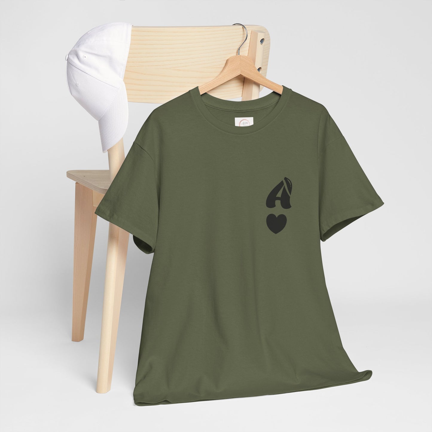 Initial Heart Tee — Minimalist 'A' Monogram T-Shirt