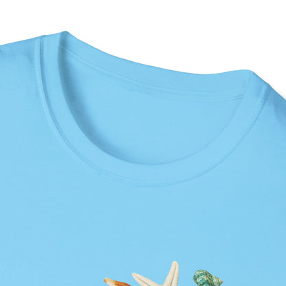 Shell Print Unisex T-Shirt | Beach-Themed Casual Summer Tee