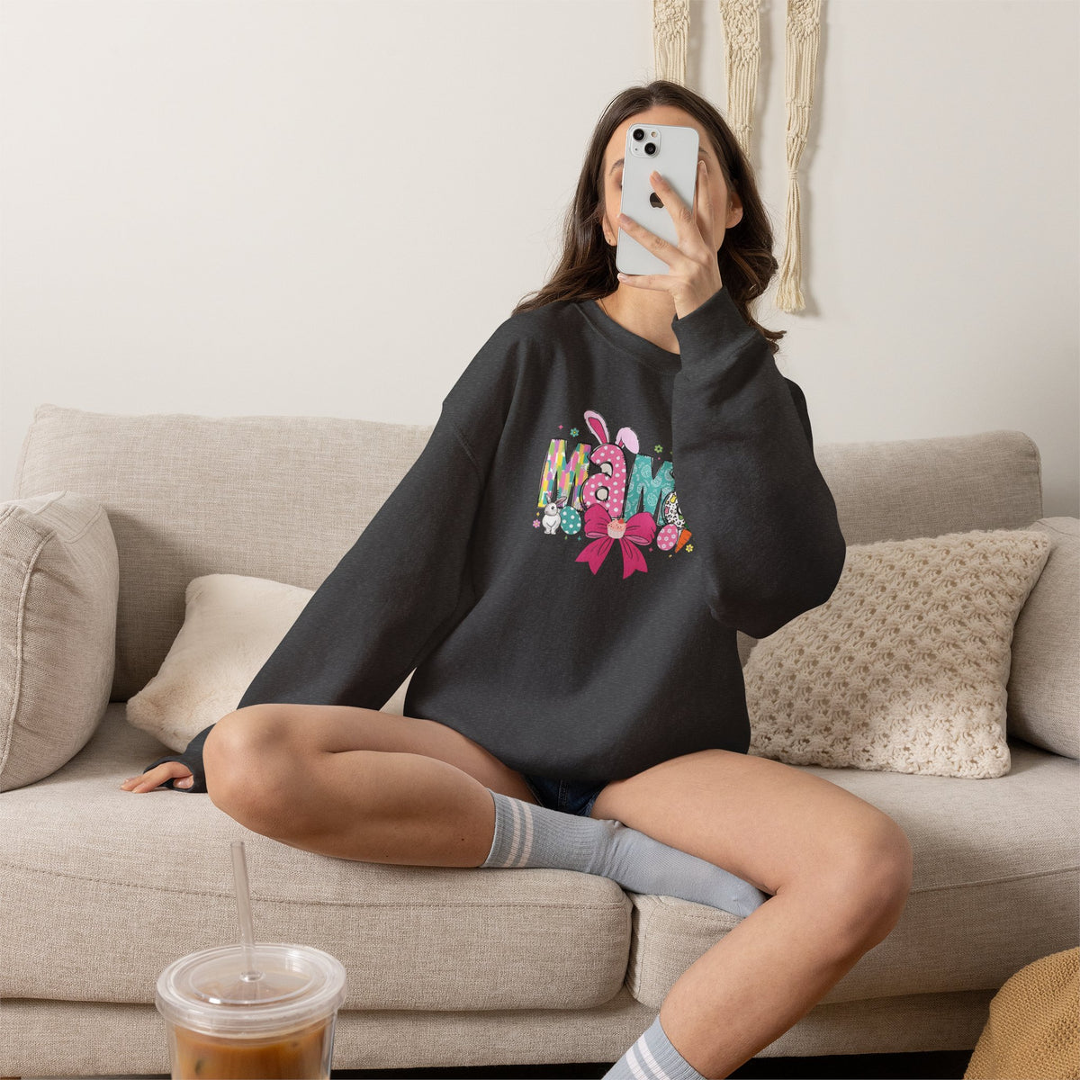 Mama Floral Ribbon Sweatshirt
