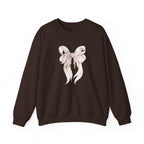 Bow Sweatshirt, Coquette Girl Sweatshirt, Feminine Floral Bow Crewneck