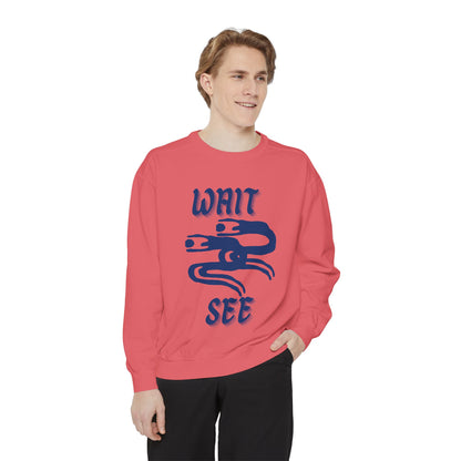 Garment-Dyed Sweatshirt - 'Wait and See' Design