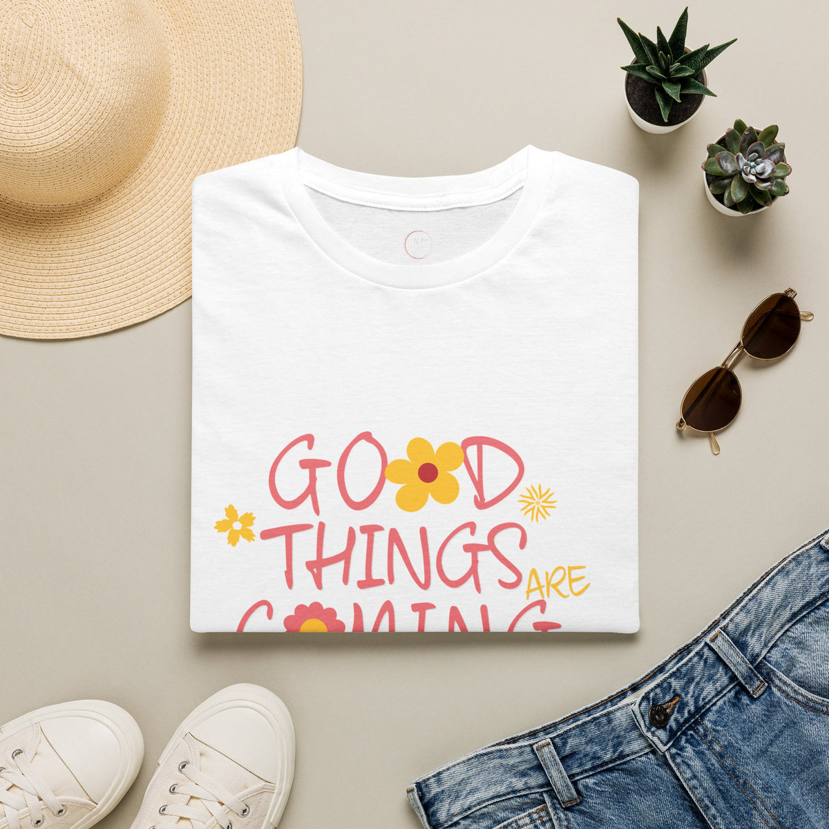 Good Things Are Coming T-Shirt — Positive Floral Graphic Tee