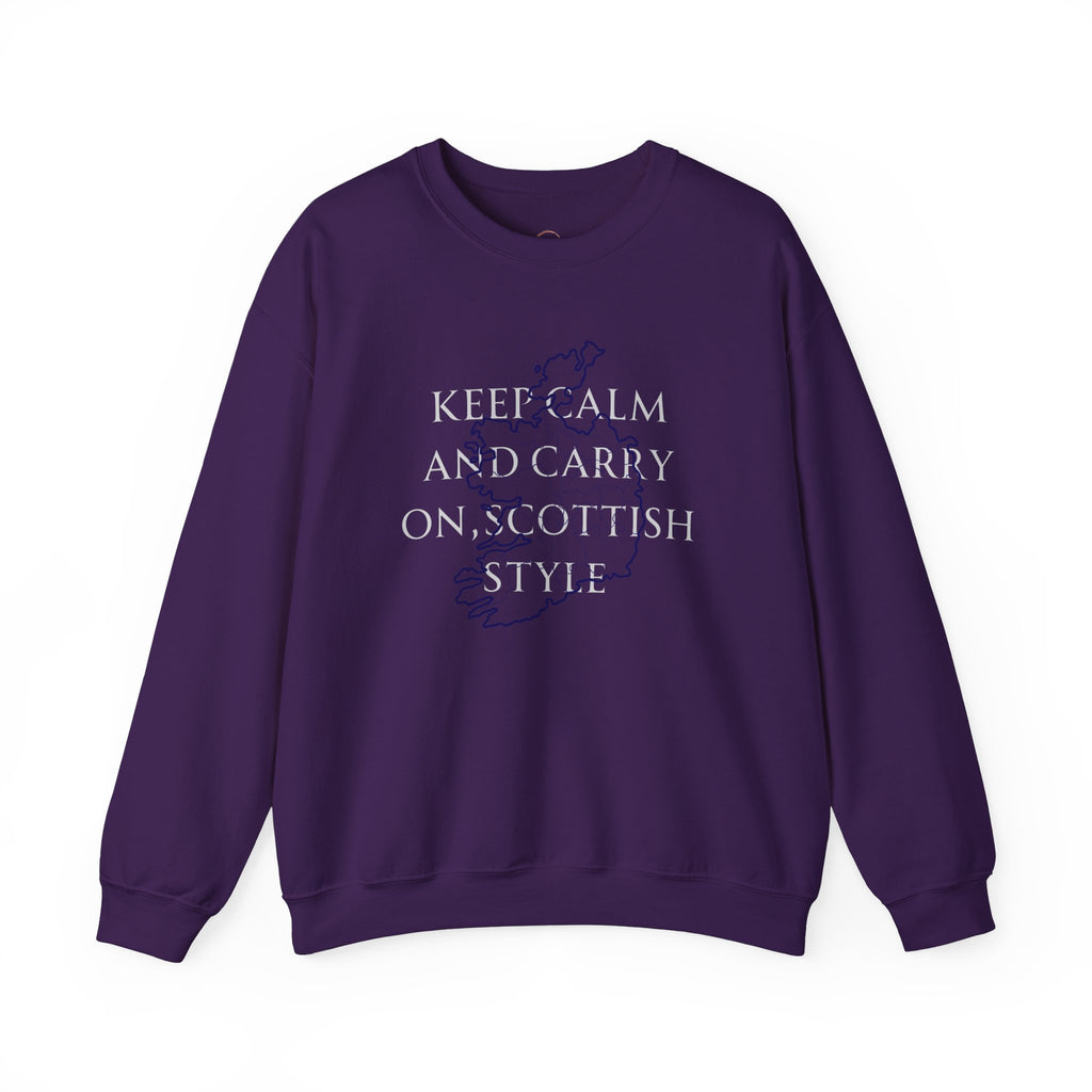 Scottish Style Unisex Sweatshirt Comfortable Outfit Keep Calm and Carry On Design - A1 Majestic