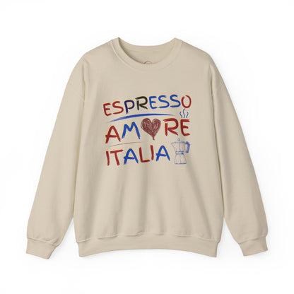 Espresso Amore Italia Crewneck Sweatshirt – Italian Coffee Lover Pullover