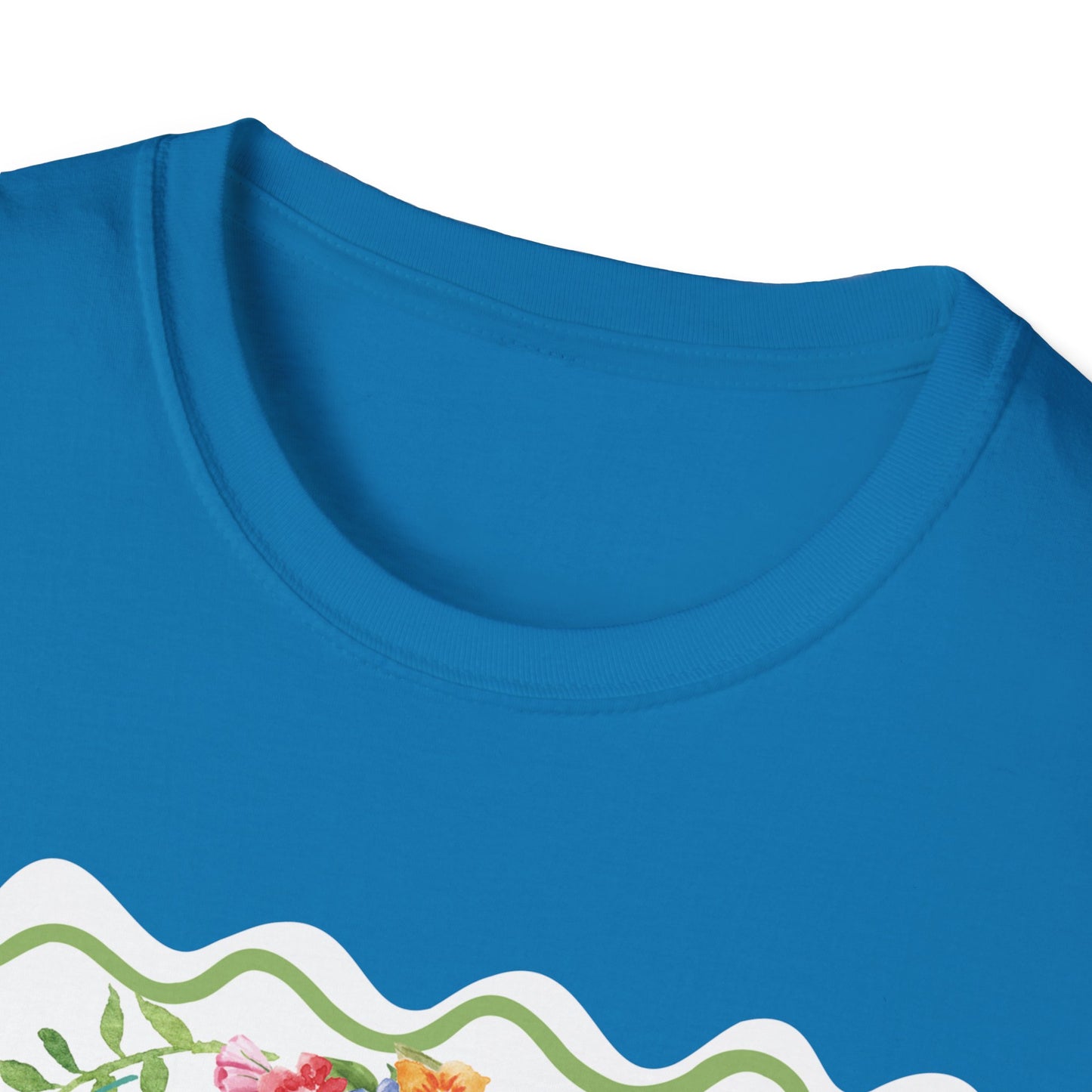 Florals and Good Vibes Unisex Softstyle T-Shirt, Casual Tee, Flower Shirt, Positive Vibes, Gift for Her, Summer Fashion
