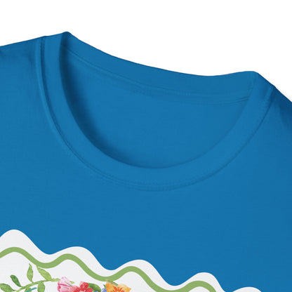 Florals and Good Vibes Unisex Softstyle T-Shirt, Casual Tee, Flower Shirt, Positive Vibes, Gift for Her, Summer Fashion
