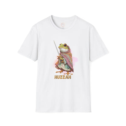 Frog Knight T-Shirt — 'Huzzah' Medieval Amphibian Graphic Tee