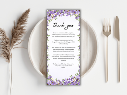 Watercolor Purple Floral Wedding Invitation Bundle, Editable Wedding Suite, Digital Download | MTC409