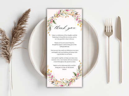 Botanical Wedding invitation Bundle,  Menu, Details, RVSP, Bottle Label, Instant Download MTC405