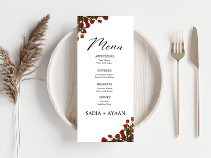 Wedding Invitation Template, RSVP, Details Card, Menu Card, Thank you Card, Place Card, Name Card WI266