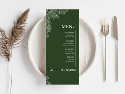 Gatefold Wedding Invitation Template, Menu Card, Thank you Card, Place Card, Name Card WI264