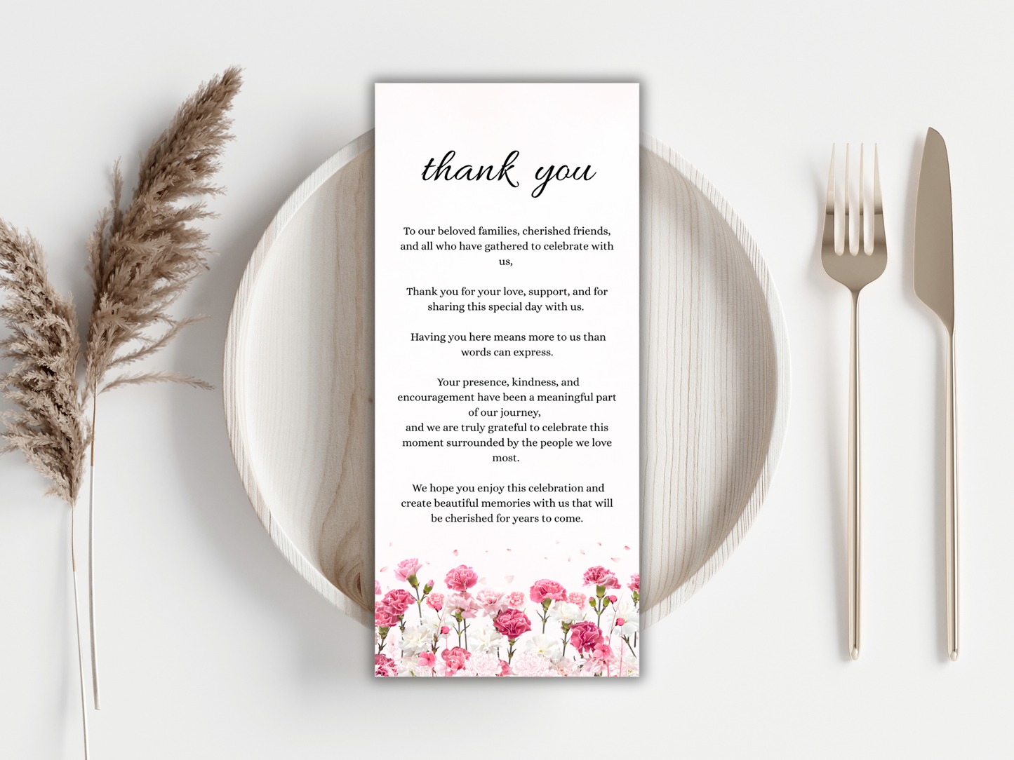 Elegant Carnation Reception Bundle, RSVP, Details, Thankyou, Menu, Digital Download MTC425