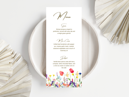 Wedding Invitation Bundle, RSVP, Thank You Card, Table Card, Menu Card, Reception Card, Details Card. WI260