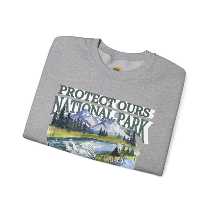 Nature Lover's Crewneck Sweatshirt - Protect Our National Park, Gift for Hikers, Eco-Friendly Apparel, Outdoor Adventure Clothing