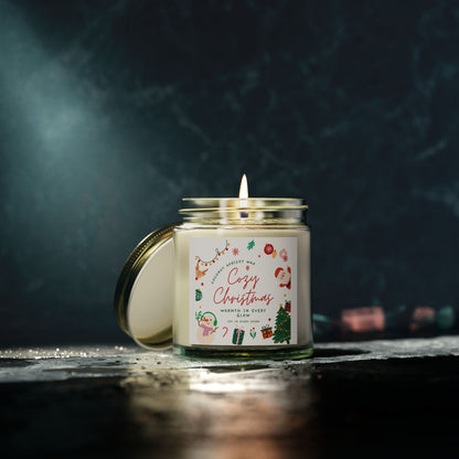 Christmas Scented Candles, Coconut Apricot Wax (4oz, 9oz)