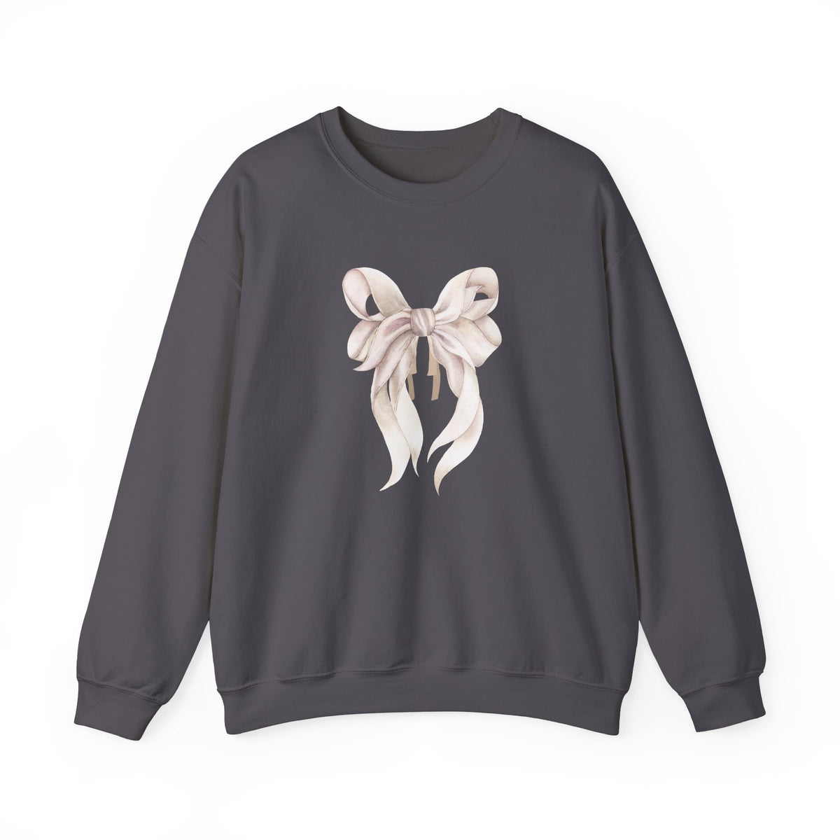 Bow Sweatshirt, Coquette Girl Sweatshirt, Feminine Floral Bow Crewneck