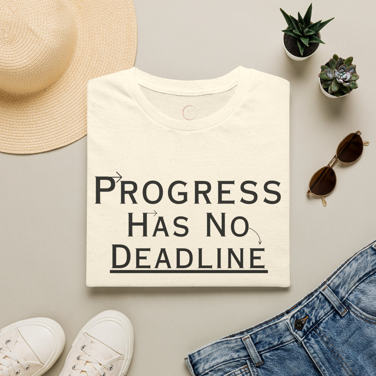 Progress Has No Deadline T-Shirt — Motivational Relaxed Tee