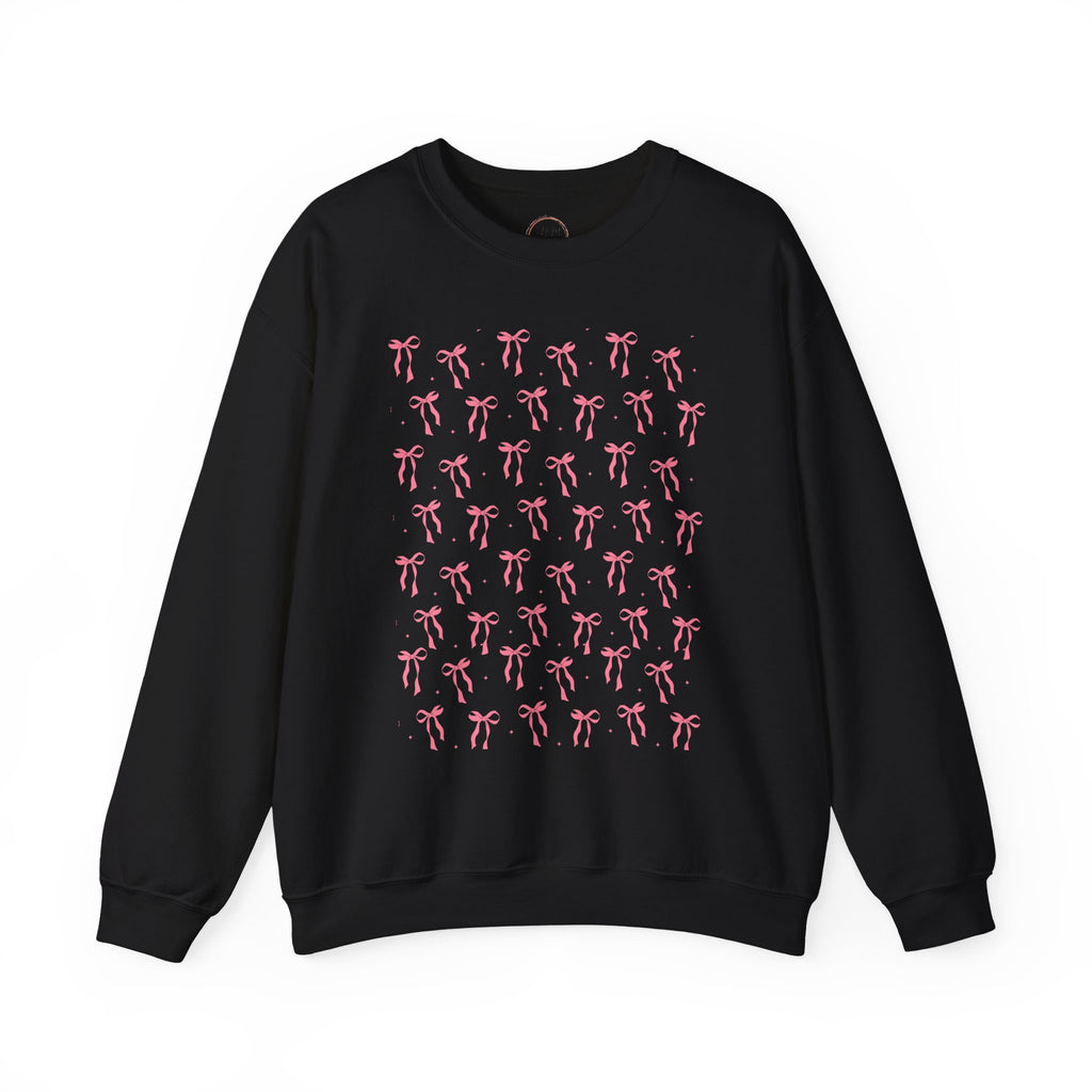 Pink Bow Unisex Sweatshirt, Coquette Aesthetic Jumper, Cute Pullover, Soft Blush