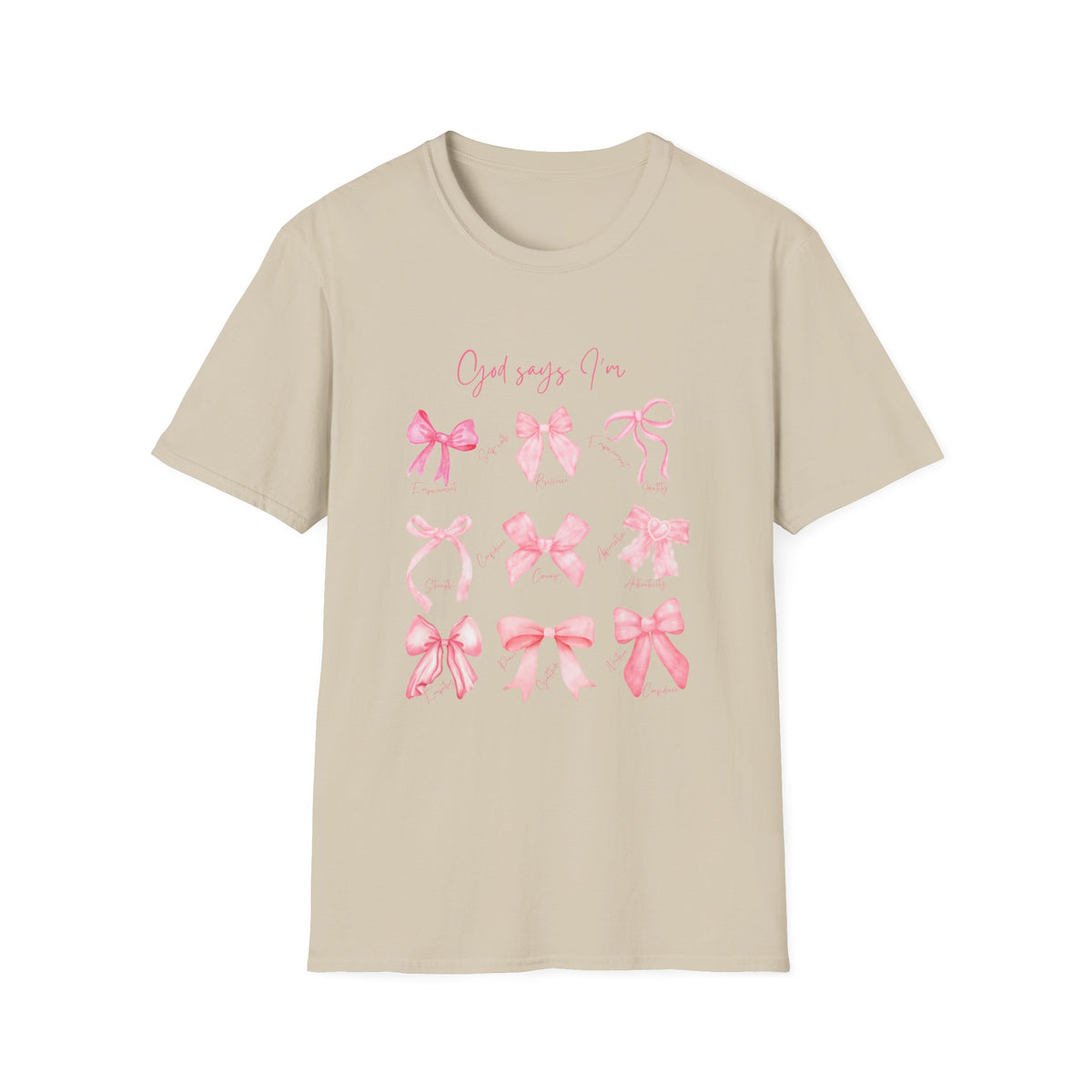 Bow Unisex Softstyle T-Shirt - Elegant Bow Design, Cute Tee for Men and Women, Stylish Shirt for Casual Wear, Gift for Fashion Lovers,