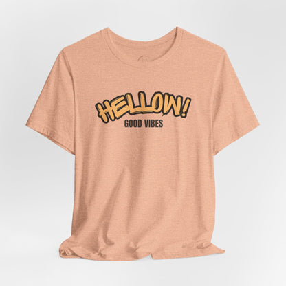 HELLOW! Good Vibes Tee | Retro Bubble Graphic T-Shirt