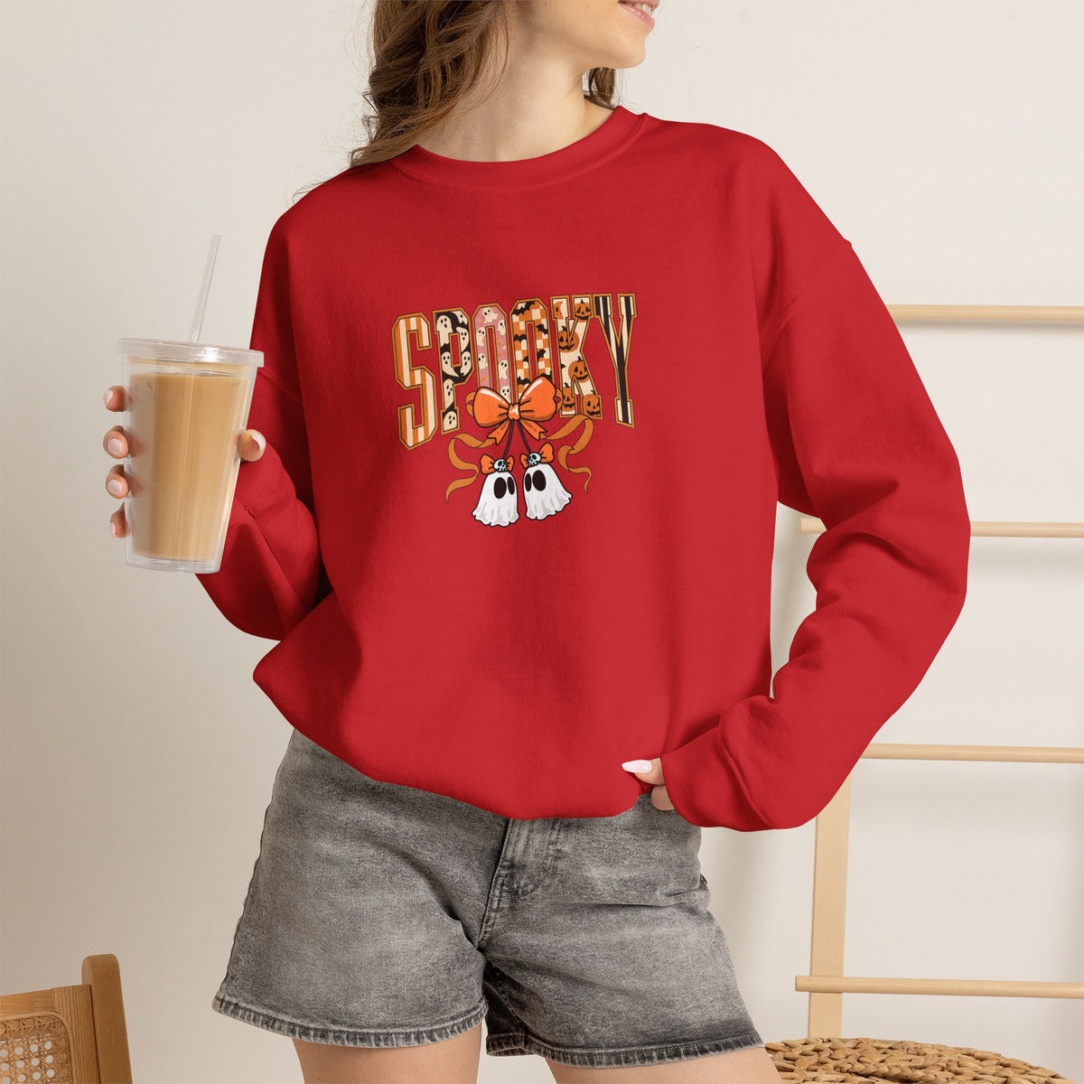 Spooky Ghost Pumpkin Crewneck Sweatshirt