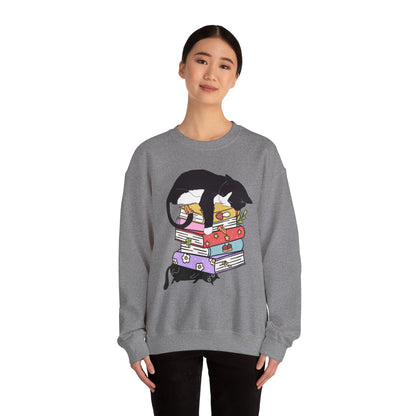 Cat Book Sweatshirt, Cat Lover T-Shirt, Gift for Cat Lover