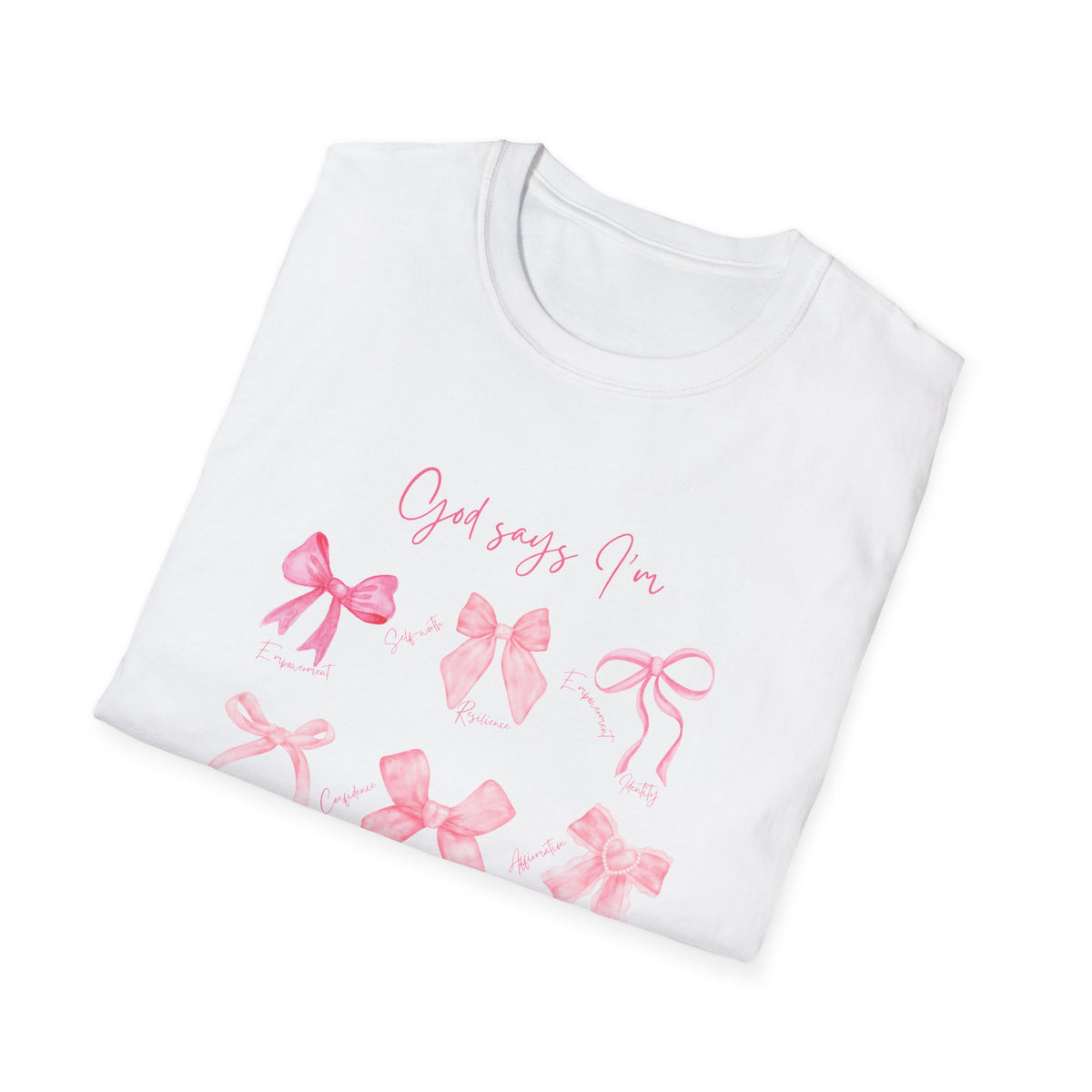 Bow Unisex Softstyle T-Shirt - Elegant Bow Design, Cute Tee for Men and Women, Stylish Shirt for Casual Wear, Gift for Fashion Lovers,