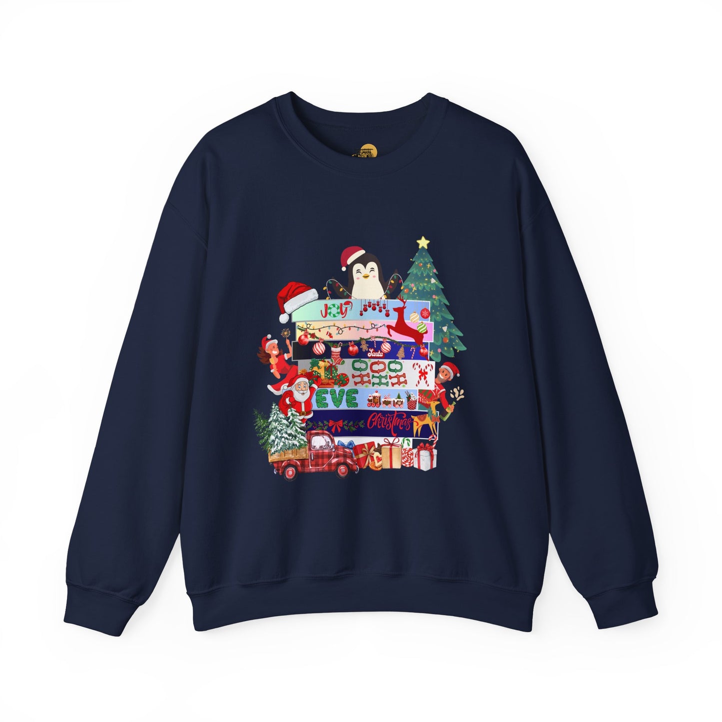 Festive Penguin Crewneck Sweatshirt, Winter Clothing, Holiday Gift, Cozy Sweater, Christmas Sweatshirt, Casual Wear