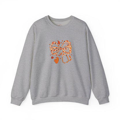Leopard Bow Paw Print Crewneck Sweatshirt